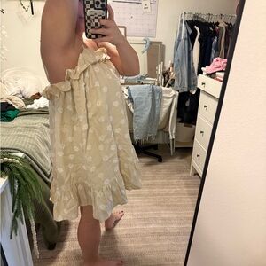 Pink Lily Cream Ruffle Kids Dress